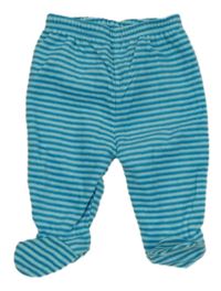 Modrozeleno-světlemodré pruhované fleecové polodupky Ergee