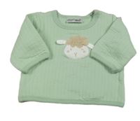 Světleolivová rebrovaná vyteplená mikina s ovečkou Ergee