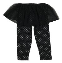 Černo-bílé puntíkaté legíny s tylovou sukní carter's