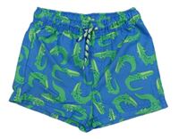 Modré plážové kraťasy s krokodýly C&A