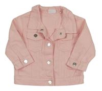 Svetloružová rifľová bunda s golierikom F&F