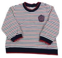 Bielo-tmavomodro-červená pruhovaná mikina s nášivkou tutto piccolo