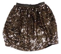 Zlato-čierna tylová flitrová sukňa YD