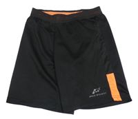 Čierno-kriklavoě oranžové športové kraťasy s logom PRO TOUCH