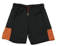 Čierno-tmavooranžové športové kraťasy YIGGA