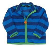 Modro-tmavomodrá pruhovaná fleecová prepínaci mikina Tchibo