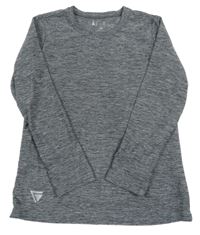 Sivo-čierne melírované thermo tričko Tchibo