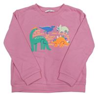 Ružová mikina s dinosaurami M&S