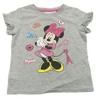 Sivé tričko s Minnie a volány Disney