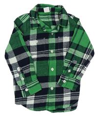 Zeleno-tmavomodro-bílá kostkovaná košile GAP 