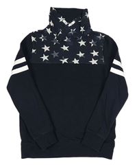 Tmavomodrá mikina s hviezdami a komínovým golierom H&M
