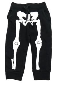 Černé tepláky s kostmi H&M