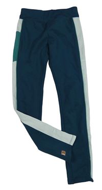 Petrolejovo-mátové športové funkčné legíny Decathlon