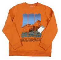 Nové - Cihlová mikina s horami a stromy Primark