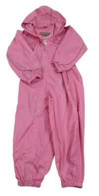 Ružová šušťáková nepromokavá funkčná kombinéza s kapucňou Regatta
