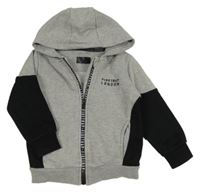 Sivo-čierna prepínaci mikina s nápisom a kapucňou Firetrap