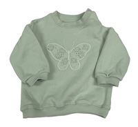 Zelenošedá mikina s motýlom F&F