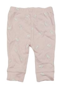 Ružové rebrované ľahké tepláky s králikmi Nutmeg