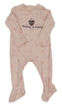 Ružový bodkovaná ý overal so srdcem F&F