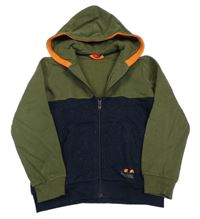 Kaki-tmavomodrá prepínaci mikina s kapucňou S. Oliver