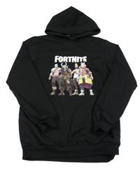 Černá lehká mikina s potiskem a kapucí - Fortnite