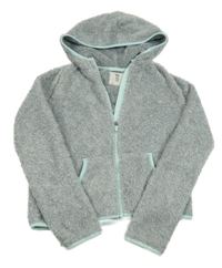 Sivá melírovaná chlpatá prepínaci mikina s kapucňou H&M