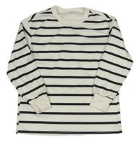 Bílo-černé pruhované mikinotriko Shein