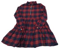 Černo-tmavočerveno-žluté kostkované flanelové košilové šaty Nutmeg