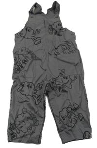 Tmavosivé ľahké na traké nohavice s príšerkami Primark