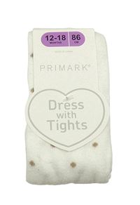 Nové - Biele bodkovaná é pančuchy Primark