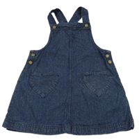 Tmavomodré rifľové na traké šaty so srdiečkami Max Studio