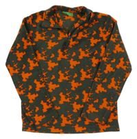 Kaki-oranžová army fleecová funkčná mikina Mountain Warehouse