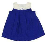 Safírovo-biele šaty s mašlou Jacadi