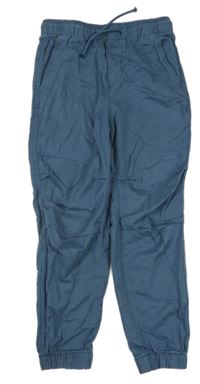 Tmavomodré plátěné cuff kalhoty H&M