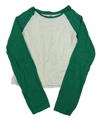 Smetanovo-zelené crop tričko H&M