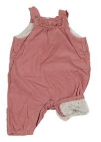 Růžové manšestrové podšité laclové kalhoty s mašlí H&M