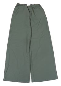 Khaki široké ľahké nohavice H&M