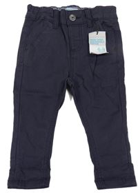 Nové - Tmavomodré plátěné kalhoty Primark