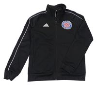 Černá sportovní propínací mikina s výšivkou Adidas