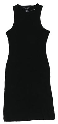 Čierne rebrované šaty New Look