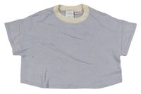 Lila crop úpletové tričko Zara
