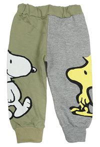 Khaki-šedé tepláky se Snoopym
