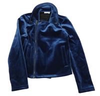 Tmavomodrý zamatový crop krivák Name it