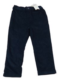 Nové - tmavomodré zamatové chino nohavice Pep&Co