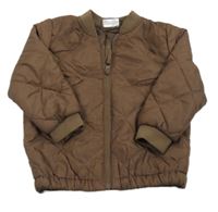 Hnedá prešívaná šušťáková lehce zateplená bunda Pep&Co