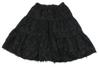 Černá kolová sukně s třásněmi Zara