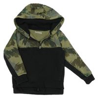 Černo-khaki mikina s kapucňou Nutmeg