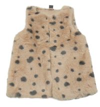 Pudrovo-sivá bodkovaná á kožušinová podšitá vesta Pep&Co