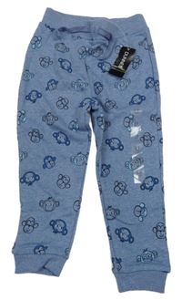 Nové - modré tepláky s opicemi dunnes