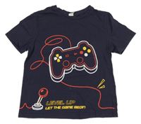 Tmavomodré tričko s ovladačem shein